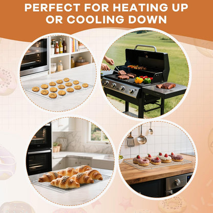 TOPCJ Cooling Rack Set - 2PCS Heavy Duty Stainless Steel Baking Racks | 10” x 15” Non-Stick Design for Grilling & Roasting