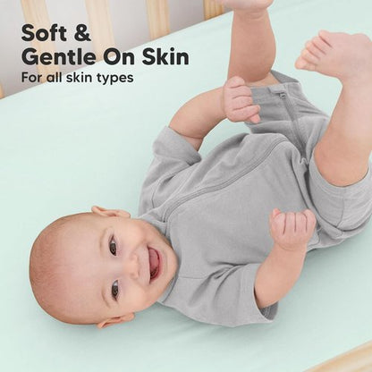 KeaBabies Organic Crib Sheets - 2-Pack Fitted Jersey Cotton for Baby Bed | Soft, Breathable & Cute Prints (Pastel)