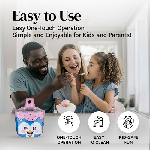 Fun Electric Ice Cream Maker - Countertop Soft Serve & Sorbet Machine | Easy to Clean Personal Dessert Maker