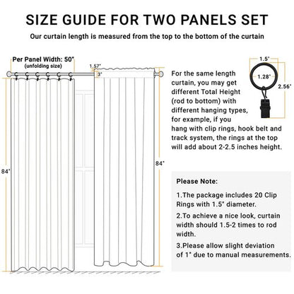 100% Blackout Shield Full Blackout Curtains for Bedroom 84 inch Length 2 Panels Set, Clip Rings/Rod Pocket Faux Linen Black Out Curtains for Living Room, Thermal Insulated, 50Wx84L, Bright White