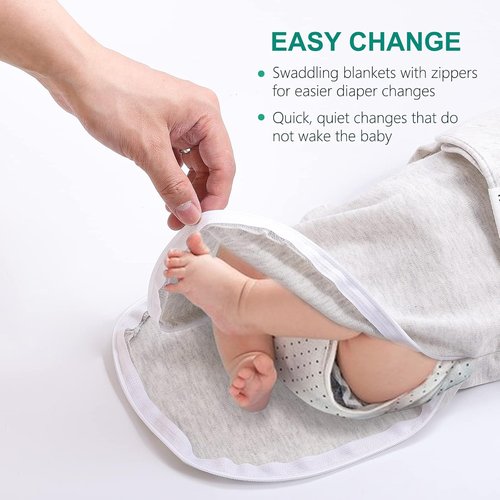 Hakochia Baby Swaddle Sleep Sacks - Easy Diaper Change for Newborns 0-3 Months | 3-Pack for Boys & Girls