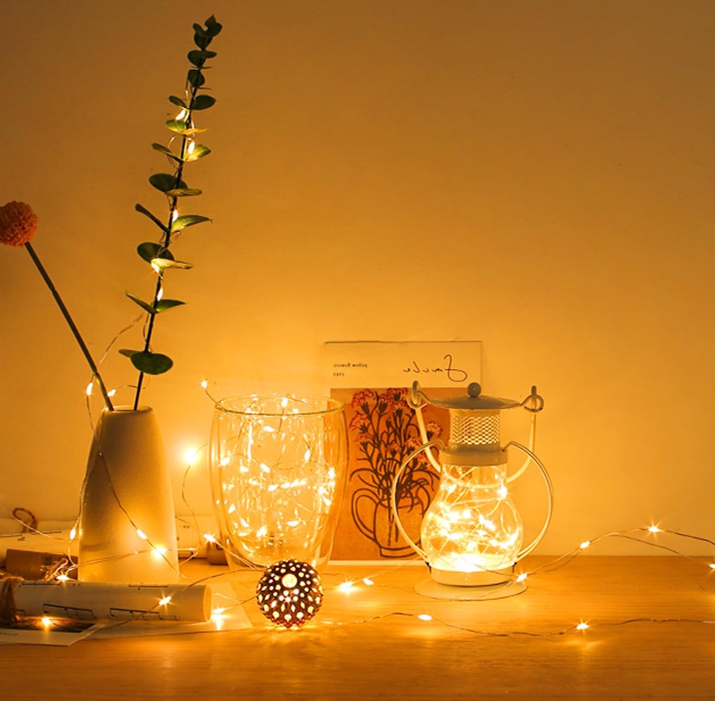 Yiaht 12-Pack Battery Operated Fairy String Lights - 7 Feet, 20 LED, Waterproof Silver Wire for Bedroom & Party Decor
