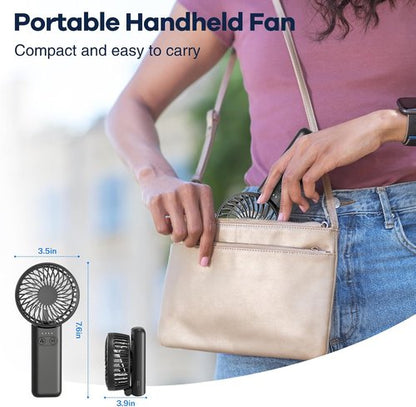 HandFan | Upgraded 5200mAh Portable Handheld Fan - 5 Speeds, 180° Foldable Design, Black