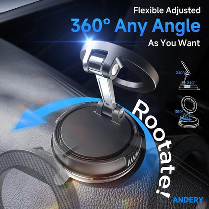 ANDERY Car Phone Holder - 360° Adjustable MagSafe Mount with Strong Suction | Fits iPhone 17-12 Pro Max Plus, Carbon Fiber