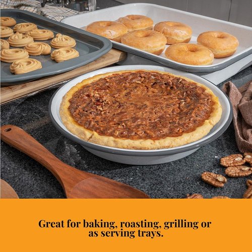Granite Ware 8-Piece Healthy Bakeware Set - Enameled Steel Baking Sheets & Pans | PTFE Free, Large