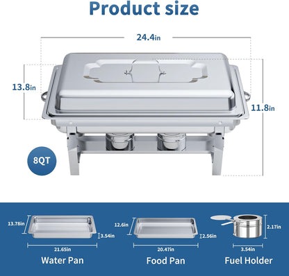 ROTTAY Chafing Dishes Set - Premium Buffet Warmers with Lids for Catering | Food Serving Solutions