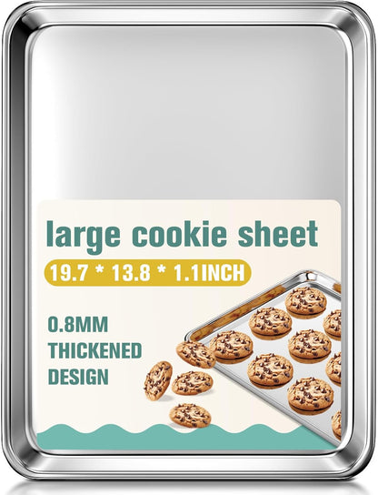 Skiennix Extra Large Stainless Steel Baking Sheet - Nonstick, Warp Resistant & Dishwasher Safe (20" x 14" x 1")