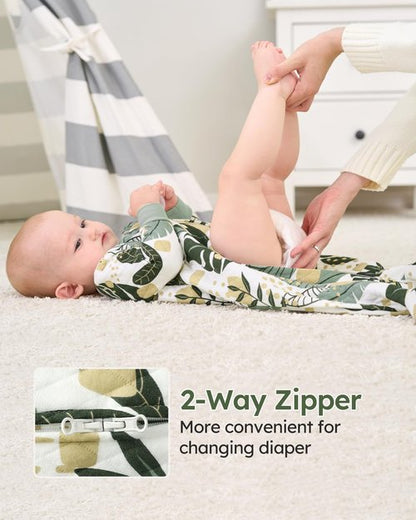 Yoofoss Baby Pajamas Organic Cotton Baby Winter Clothes Warm Newborn Sleepers for 0-3 Months Soft Quilted Footed Pjs