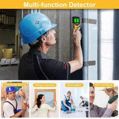 Stud Finder Wall Scanner - 5 in 1 Stud Finder Tool w/Smart Chip and HD LCD Display, Stud Detector Beam Finders for the Center and Edge of Wood AC Wire Metal Studs Joist Pipe (Buttercup)