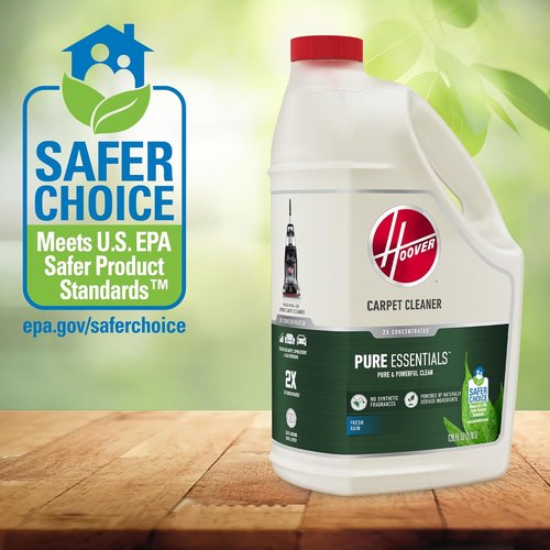 Hoover Pure Essentials Carpet Cleaner Solution - 128 Oz. Fresh Rain Scent | Natural Plant-Based Deep Cleaning Shampoo