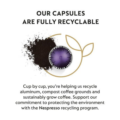 Nespresso Capsules Vertuo, Altissio, Medium Roast Espresso Coffee, 50 Count Espresso Pods, Brews 1.35oz.