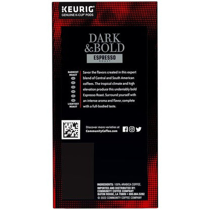 Community Coffee Dark & Bold Espresso Roast Pods - 96 Count for Keurig 2.0 | Rich Flavor & Convenience