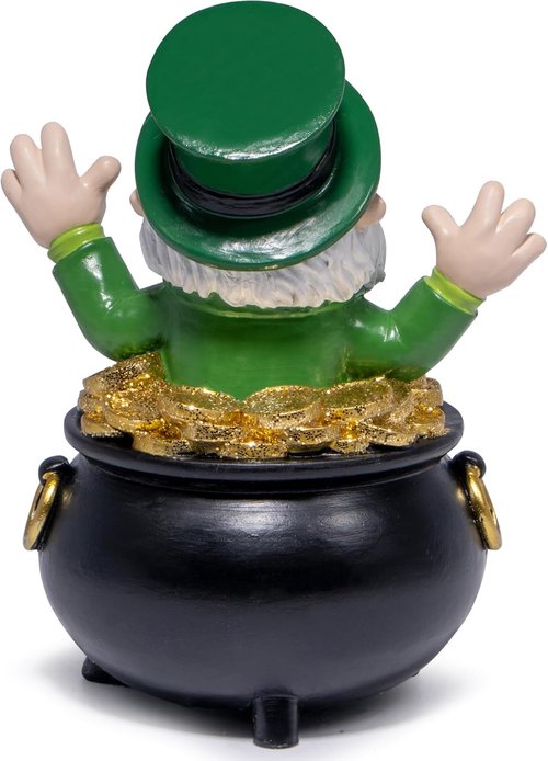 Hodao St. Patrick's Day Gnome Decoration - Handmade Green Irish Elf Figurine for Home Decor