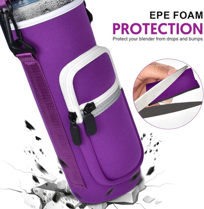 SAIKA Personal Blender Bag - Portable Carrying Case for Ninja Blast Max BC251/BC151 | Reflective Strip, Shoulder Strap, Purple