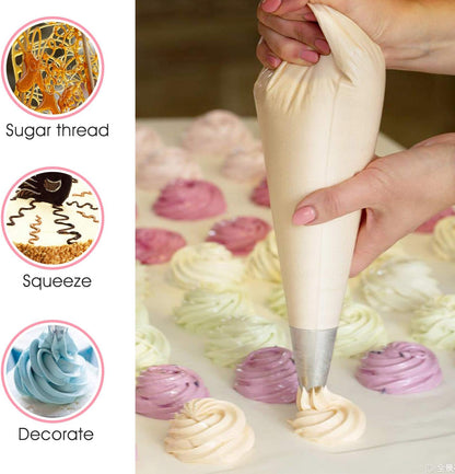 VolksRose 18-Inch Disposable Piping Bags - Anti-Burst, Non-Slip Cake Decorating Bags for Icing & Frosting