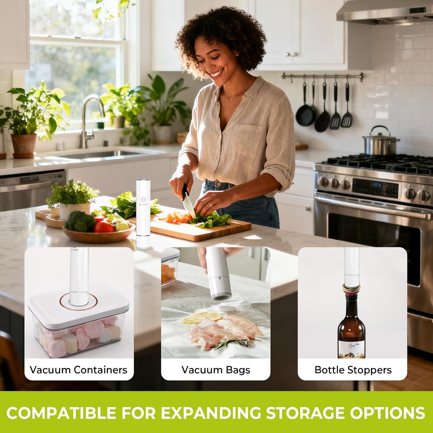 Skiennix Handheld Vacuum Sealer - Compact Food Saver Pump with 20 BPA-Free Bags | Type-C Rechargeable for Sous Vide & Meal Prep
