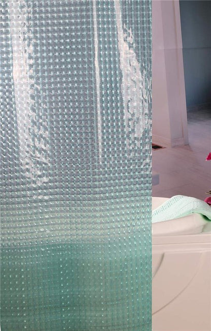 Adwaita Teal Waterproof PEVA Plastic Shower Curtain Liner Heavy Duty No Chemical Smell 12 Rustproof Grommets Holes with 12 C Hooks 72 x 72 inches