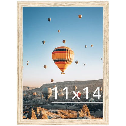 JCJMY 11x14 Picture Frame for Wall Hanging, Wall Mounting Horizontally or Vertically, 11 x 14 Wall Gallery Poster Photo Frame with Shatter Resistant Plexiglass, Natural