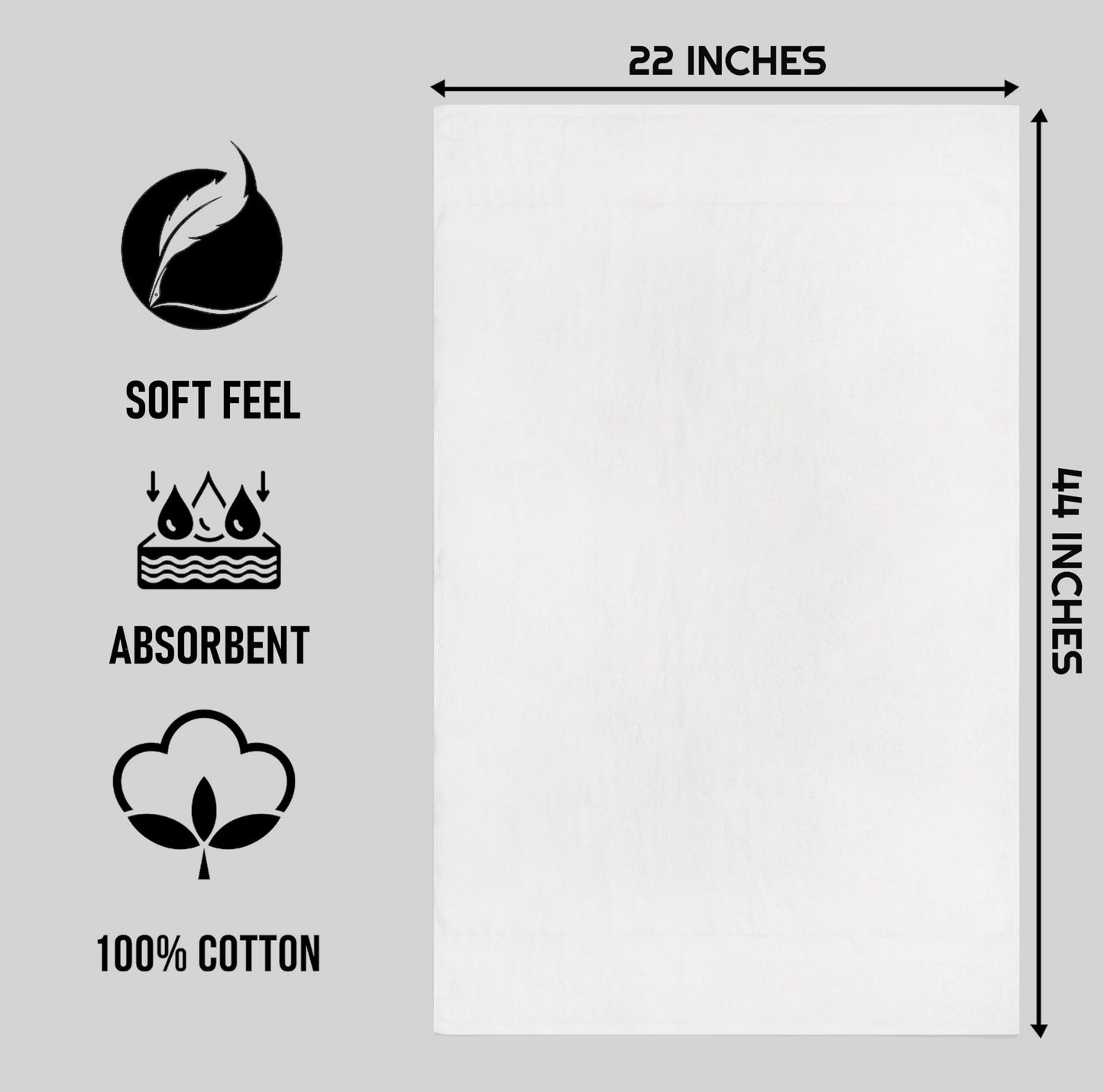 ZUPERIA White Bath Towels Bulk 12 Pack (22 x 44 Inches) - 100% Cotton Economy Light Weight Towels for Commercial Use - Quick Dry, Ultra-Soft, and Absorbent Bulk Towels