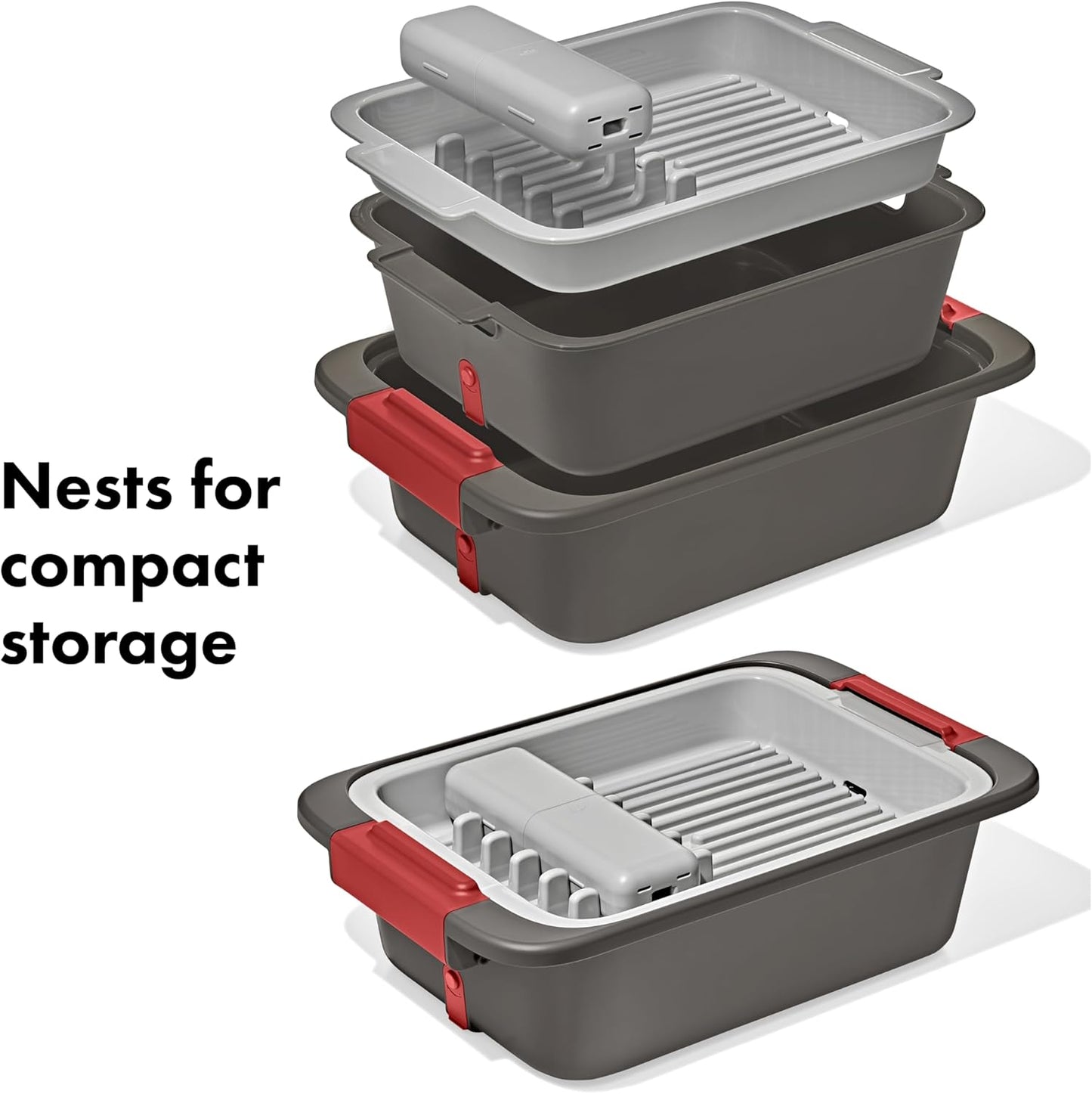 OXO Outdoor Wash, Dry & Stow System - Compact & Efficient Cleaning Solution for Camping & Travel