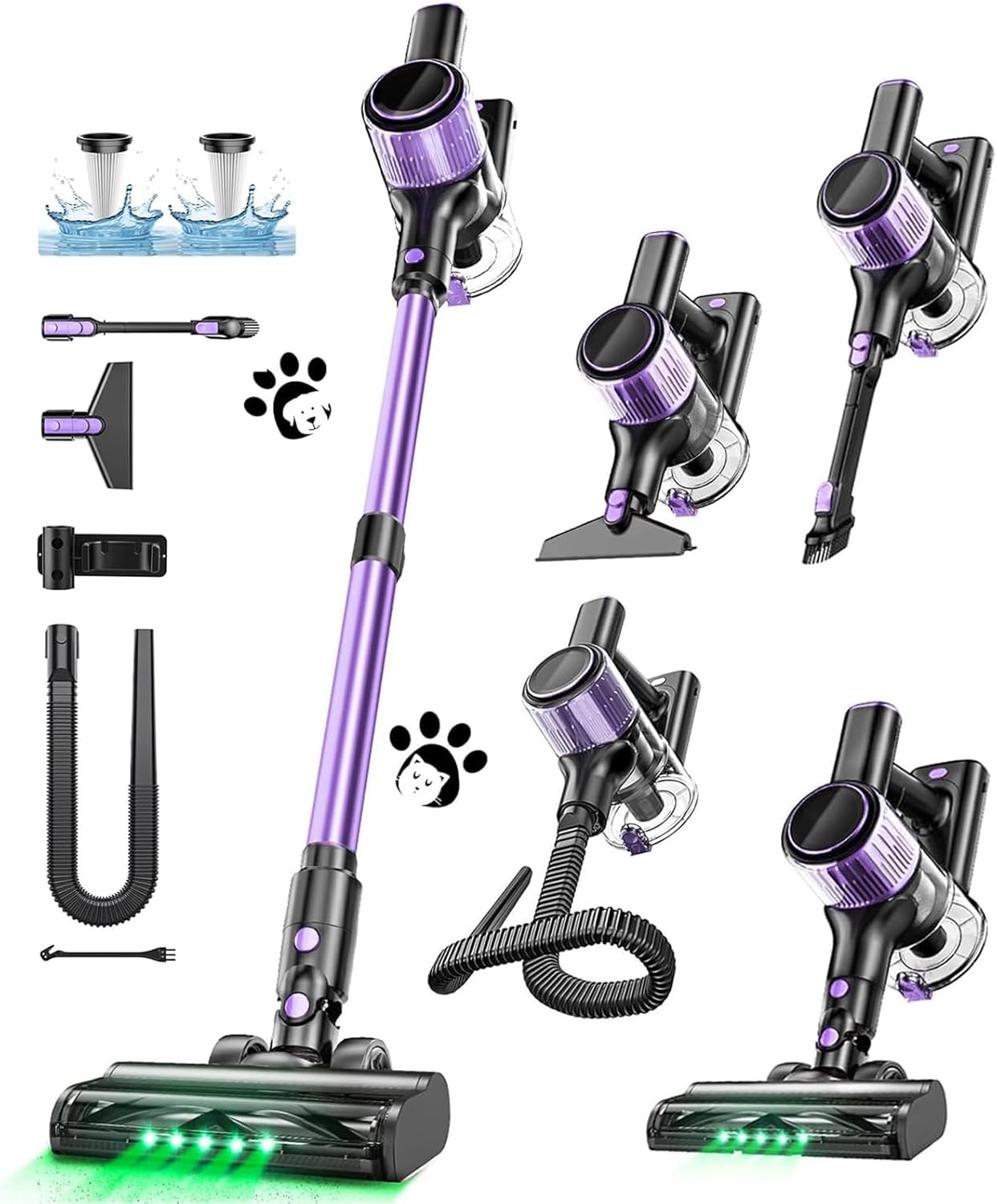 OIRFND Cordless Vacuum Cleaner - 10-in-1 Lightweight Stick Vacuum with Powerful Suction & Anti-Tangle Brush | Ideal for Home & Carpets