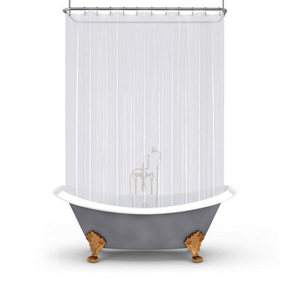 Mrs Awesome Clawfoot Tub Shower Curtain or Liner with 12 Magnets - Free 36 Hooks Included, Waterproof PEVA, 180" x 70", Clear