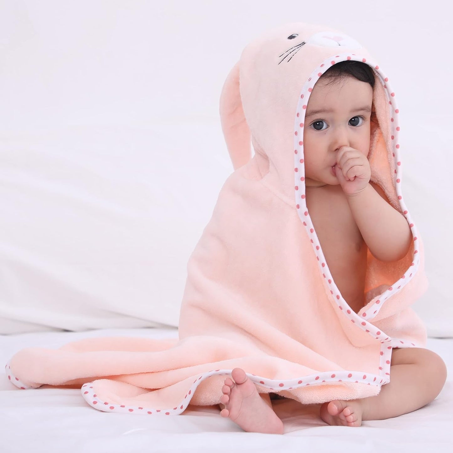 TBEZY Baby Hooded Towel - Ultra Soft Thick Cotton Bath Towel with Unique Bunny Design for Newborns