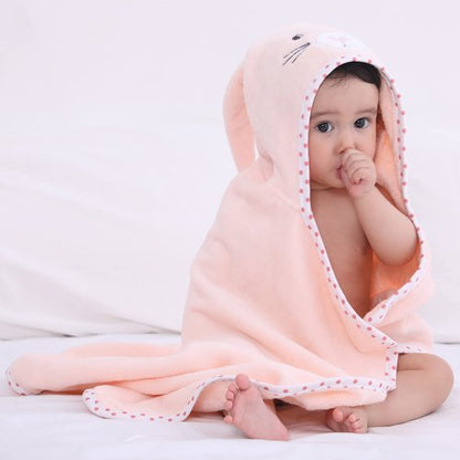 TBEZY Baby Hooded Towel with Unique Animal Design Ultra Soft Thick Cotton Bath Towel for Newborn (Bunny)