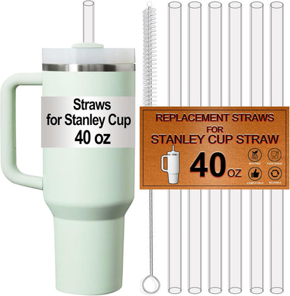 Stanley 6-Pack Replacement Straws | Reusable, Dishwasher Safe, BPA-Free Tritan Straws for 40 OZ Tumblers
