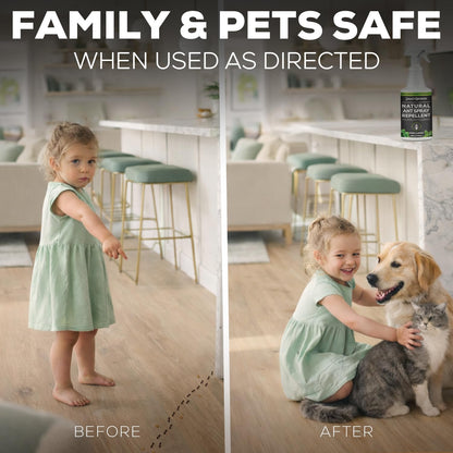 Natural Ant Spray - Fast-Killing & Repelling Formula with Peppermint & Cedarwood Oil | 16oz Pet & Family Safe
