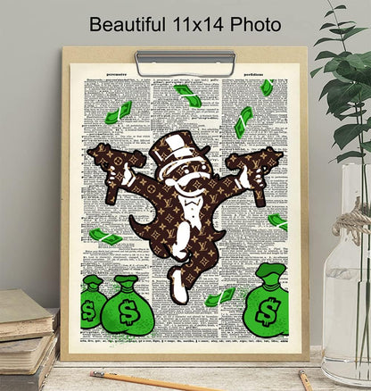 Urban Street Art | Fashion Graffiti Wall Art Print - Upcycled Dictionary Poster for Home Decor - 8x10 Unframed