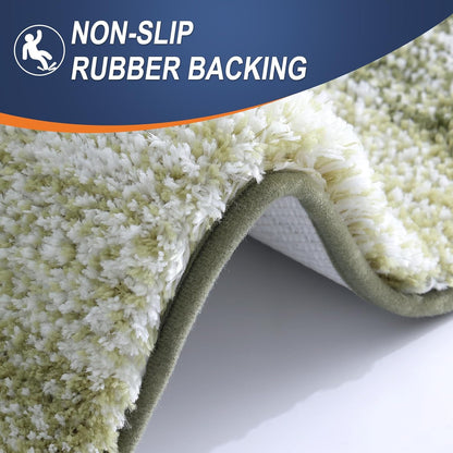 OLANLY Large Bathroom Rugs - Extra Soft Microfiber Mat, Quick Dry & Washable, Dark Green 50x30