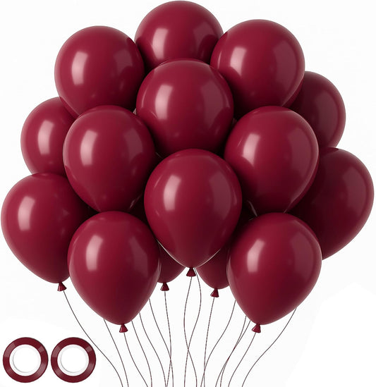 Voircoloria 105pcs Burgundy Balloons - 12 Inch Maroon Latex Balloons for Parties & Celebrations