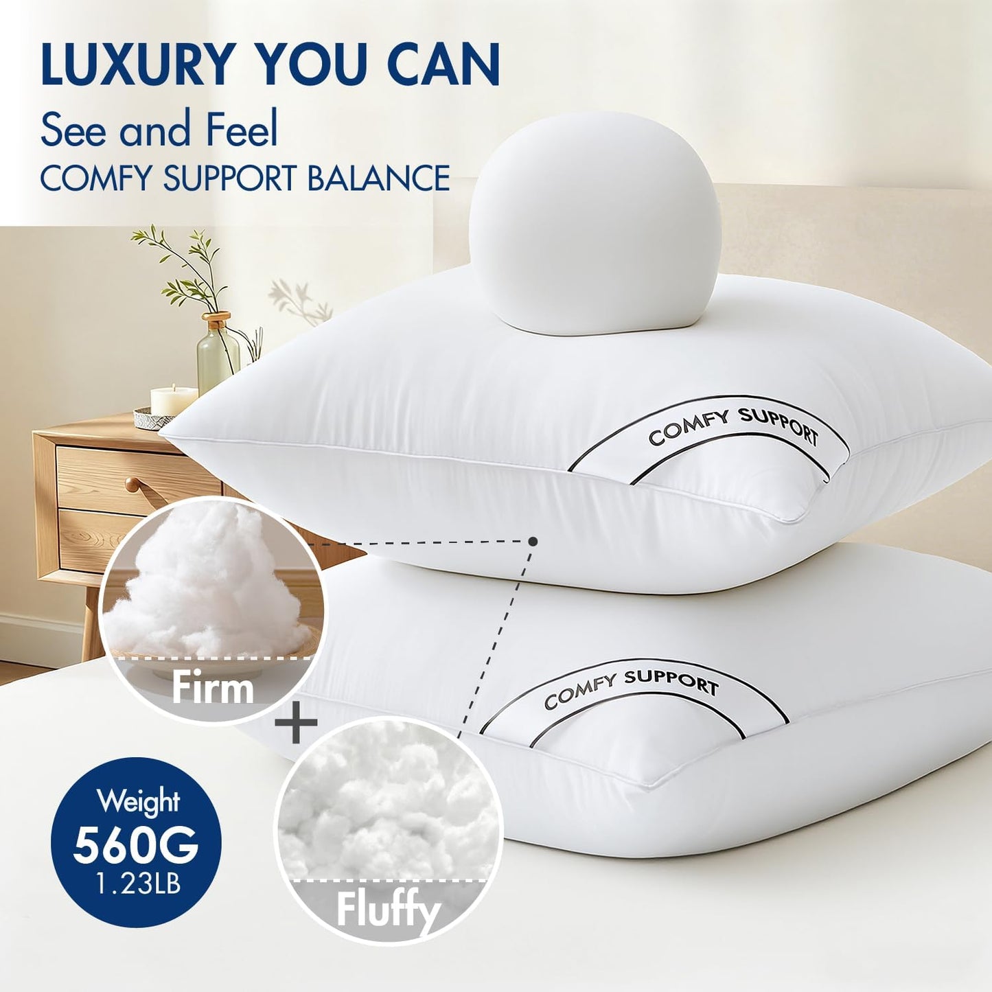 MIULEE 18x18 Inch Pillow Inserts - Pack of 4 Comfy Down Alternative Throw Pillows for Sofa & Bed