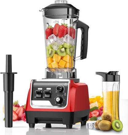 1800W High-Speed Blender by [Brand Name] - Smoothies & Frozen Drinks | 70 Oz BPA-Free Pitcher & 20 Oz To-Go Cup - Dark Red