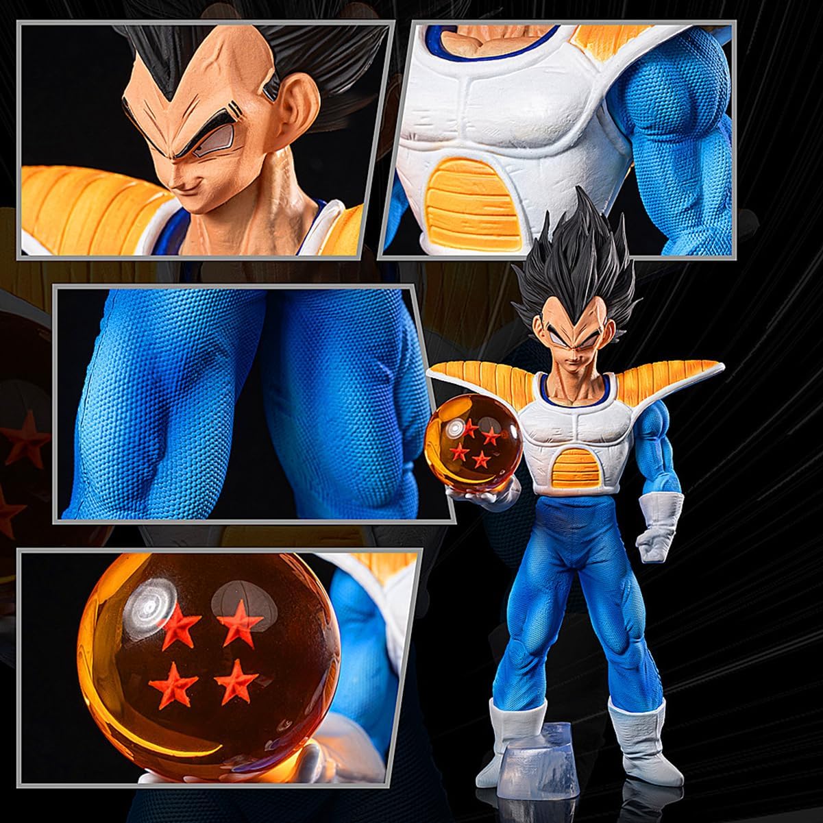 Vegeta Action Figure Statue by DZB - 11 Inch PVC Collectible for Birthday Gifts
