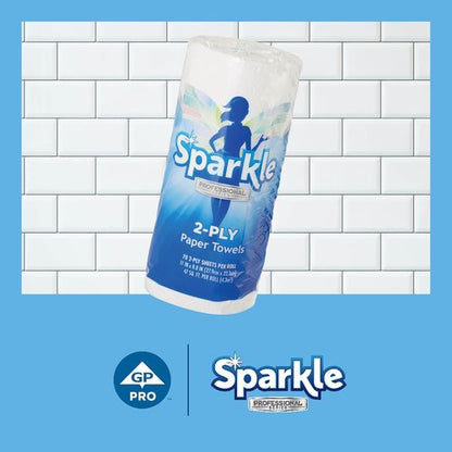 Georgia-Pacific Sparkle 2-Ply Perforated Kitchen Paper Towels - 70 Sheets Per Roll, 30 Rolls Per Case