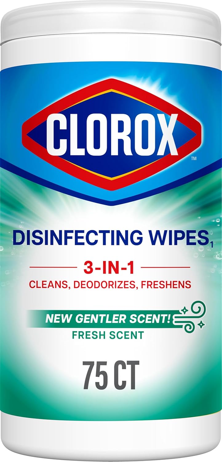 Clorox Disinfecting Cleaning Wipes - Fresh Scent, Bleach-Free, 75 Count for Effective Cleaning