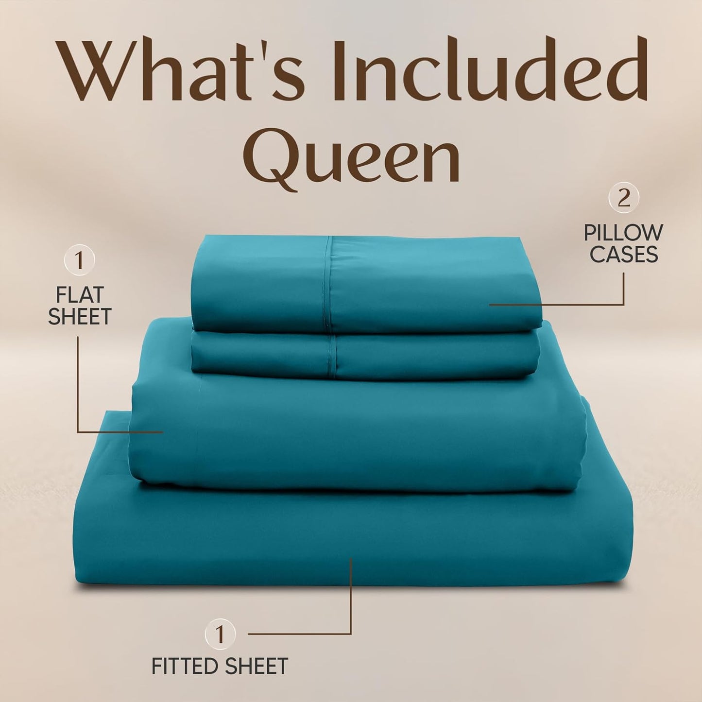 Utopia Bedding Queen Size Sheet Set - Soft, Breathable Microfiber | 4-Piece in Denim Blue