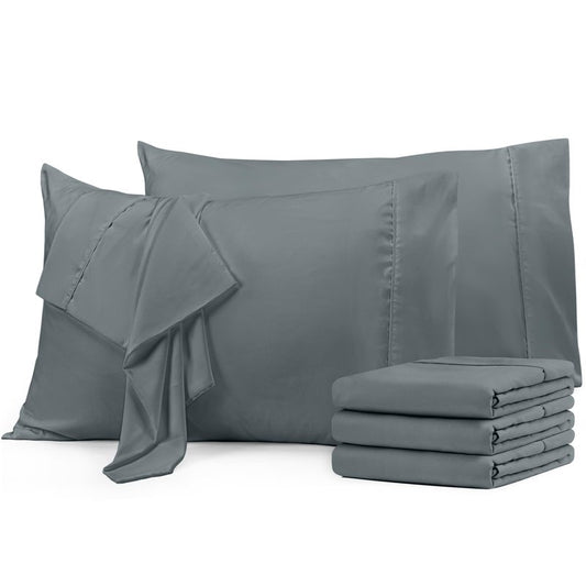 Utopia Bedding King Pillow Cases - 6 Pack - Envelope Closure - Soft Brushed Microfiber Fabric - Shrinkage and Fade Resistant Pillow Covers King Size 20 X 40 Inches (King, Grey)