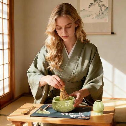 Skiennix Matcha Whisk Set - 8-Piece Ceramic Kit with Bowl, Chasen Holder, Scoop Rest & Sifter | Perfect Gift for Matcha Lovers