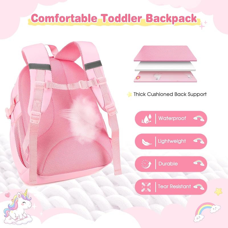 Kids' 3-Piece Backpack Set with Lunch Bag & Pencil Case - Pink Unicorn
