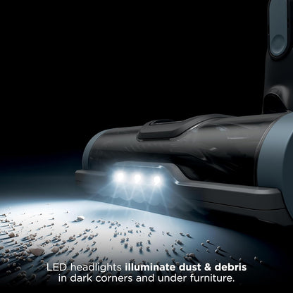 Shark Cordless Stick Vacuum - XL Dust Cup, LED Headlights, Handheld & Crevice Tool - Ice Blue, 40 Min Runtime