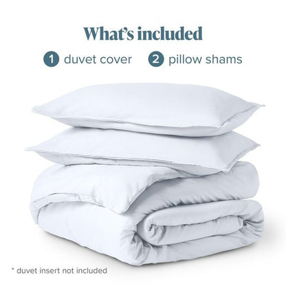 Bare Home Bedding Duvet Cover Queen Size - Premium 1800 Super Soft Duvet Covers Collection - Lightweight, Cooling Duvet Cover - Soft Breathable Bedding (Queen, White)