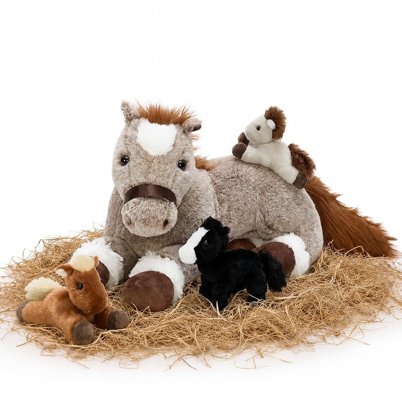 Tezituor 18" Horse Stuffed Animal Plush Fanimy Pony with Babies - Variation: Horse