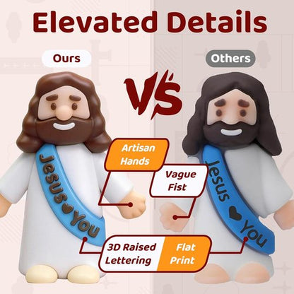 Little Jesus Figures - 30 Pack Mini Jesus Figurines in 5 Colors for Easter Party Favors | Ideal for Sunday School & Church Celebrations