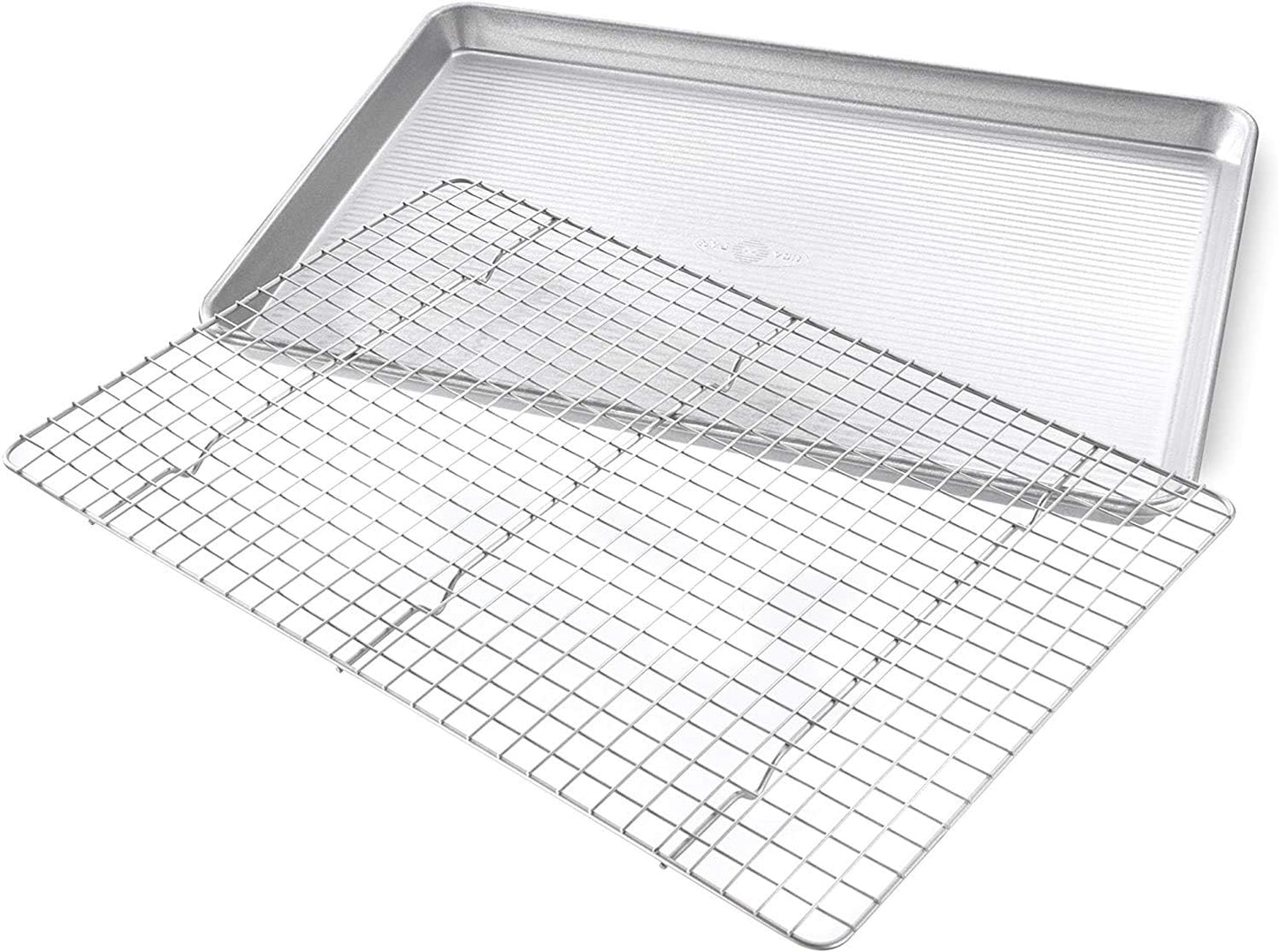 USA Pan Extra Large Baking Sheet Pan Set with Nonstick Cooling Rack - XL Metal Design