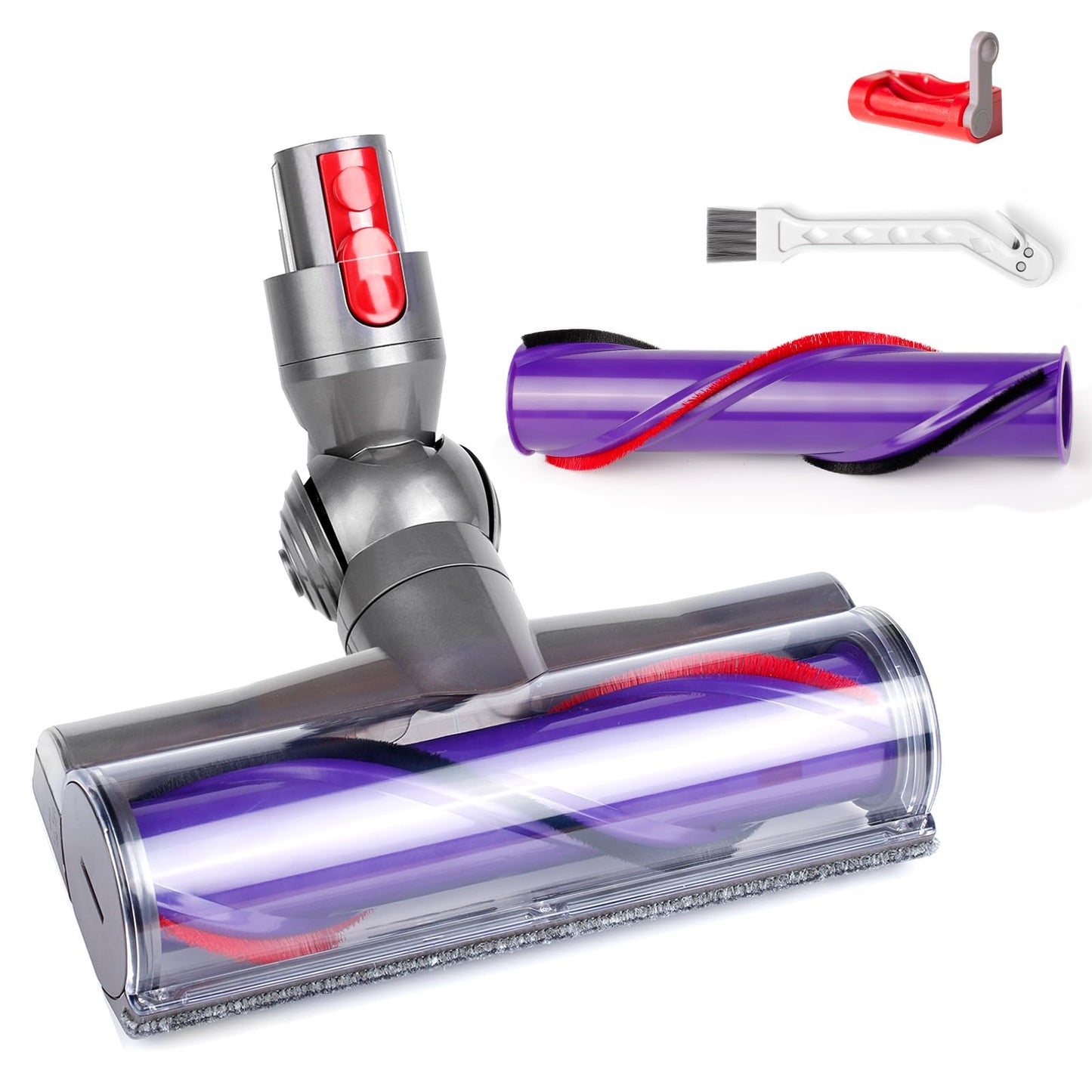 Quick-Release Moterhead Replacement Cleaner Head and Roller Brush Kit Compatible with Dyson V8,V10,V11,V15,SV10,SV12,SV14 Vacuum Cleaners,Vacuum Head Attachments Parts