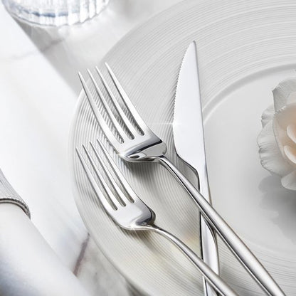 KINGSTONE 60-Piece Silverware Set - Premium 18/10 Stainless Steel Cutlery for Home & Weddings