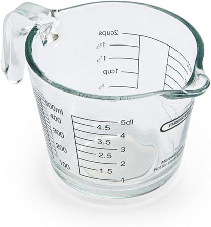 Farberware 2-Cup Borosilicate Glass Measuring Cup - Clear Design with Oversized Measurements